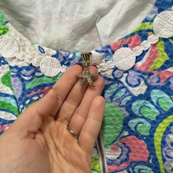 Lilly Pulitzer Delia Conch Republic Lace embroidered Pique Shift Dress preppy - Picture 4 of 10
